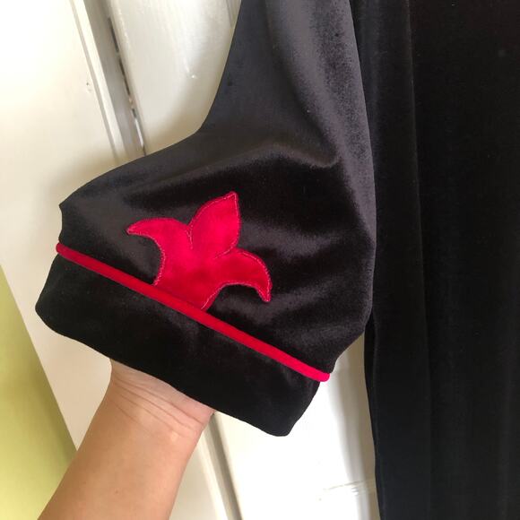 VTG 60s Kayser Velour Maxi Lounge Dress Nightgown Petite USA Gothic Vampirecore - Picture 6 of 13